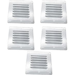 Boat Cabin Vents Air Vent Cover Ventilation Louver 4-1/2" X 5" 316 Stainless Steel Stamped Air Venting Panel Cover 5 Pack (Silver)
