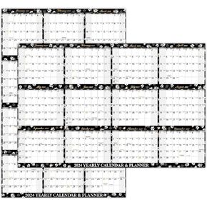 تقويم المسح الجاف 2024-2024 تقويم الحائط السنوي، يناير 2024 - ديسمبر 2024، 34.8 × 22.8 بوصة، تقويم سنوي مطوي 2024، تقويم حائط قابل للمسح، ذو وجهين in Kuwait