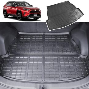 Trunk Mat Backrest Mat Compatible with 2019-2024 Toyota RAV4 Cargo Liner TPE Back Seat Protector Replacement for 2019-2024 Toyota RAV4 Accessories(Rear Trunk Mat+Backrest Mat)