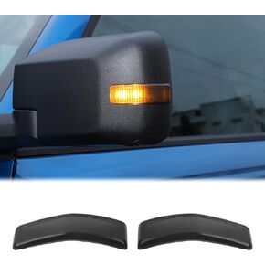 Voodonala for Ford Bronco Rearview Mirror Cover Lamp Cover Smoked Black Warning Lamp Cover Trim Compatible with Ford Bronco 2021-2023(2Pcs,ABS,Smoked Black)