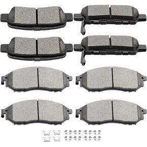 Ceramic Brake Pads Kits,SCITOO 8pcs Brakes Pads Set fit for Infiniti EX35,EX37,FX35,FX37,FX45,G25,G35,G37,M35,M35h,M37,M56,Q40,Q70L,QX50,QX70,for Nissan 350Z,370Z,Murano