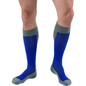 JOBST Sport Knee High 20-30 mmHg Compression Socks, Black/Cool Black, Large