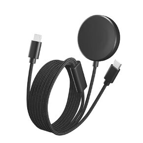 Bicmice Multi Charging Cable Fit for Samsung Galaxy Watch 6/6 Classic/5/5 Pro/4/4 Classic/3/Active 2/Active,2 in 1 Nylon Braided Charger Cable with USB-C for Phones Tablets Earphones Multiple Devices