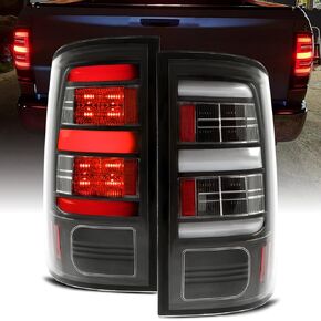 HECASA LED Taillights Compatible with 2009-2018 Dodge RAM 1500 2500 3500 Tail Lights Rear Lamps Driver & Passenger Side Pair (Clear Lens)