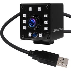 100fps 1.56mm Fisheye Lens USB Camera 1/2.7" CMOS OV2710 Web Cam Full HD 1080P USB with Camera Mini Infrared Night Vision USB2.0 Web Camera with IR Cut and 10pcs Led Board for Android Windows Linux