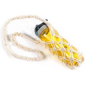 Water Bottle Strap Crochet Bottle Bag Handmade Water Bottle Sling Bag Boho Wine Bottle Carrier For Hiking/Cycling/Fitness (33inch)