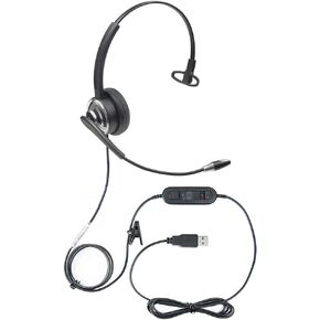 ECS Professional WordCommander صوت إلى نص USB التعرف على الصوت سماعة رأس مزدوجة مع ميكروفون بخاصية إلغاء الضوضاء