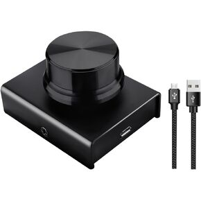 USB Volume Control Multimedia Controller Knob PC Volume Control Knob Speaker Audio Multimedia Volume Remote Control Adjuster with One Key Mute Function Support Win7/8/10/XP/Mac/Vista/Android/iOS