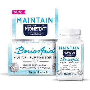 from The Makers of Monistat, Maintain Boric Acid Suppositories for Women, 600 Mg of Boric Acid, 30 Ct, 1 Pack