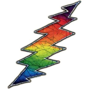 Tina Carpenter Batik Grateful Dead Rainbow Lightning Bolt Art Decal Mini Window Sticker (1.25 x 3 inches)