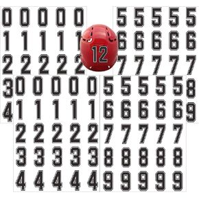 Sports Helmet Numbers Sticker 1 x 1.5 Inch - Vinyl Baseball Helmet Numbers Decals Waterproof Hockey Decals for Football, Lacrosse, Batting 150 Pcs