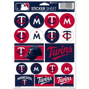 WinCraft MLB Minnesota Twins Vinyl Sticker Sheet, 5" x 7"