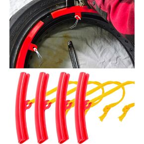 4Pcs Car Tire Rim Protectors,Car Tire Changing Rim Protector Wheel Rim Protector Set,Car Accessories Car Wheel Changing Edge Savers Tool,Wheel Changing Rim Savers for Car,Motorcycle (Red)