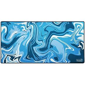 MPCO Strata Liquid Black & White Large Size Gaming WFH Mousepad Full Desk (Black & White, AeroGlyde Fabric (Large (36"x17"))