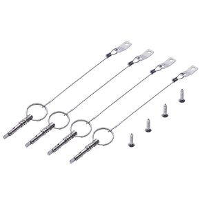 Boat Bimini Top 316 Stainless Steel Quick Release Pins w/Drop Cam & Spring 1/4 Inch Diameter with Lanyard Prevents Loss, Pack of 4,Include Screws