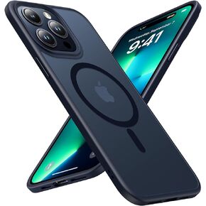 Mgnaooi Magnetic Case for iPhone 15 Pro Max Case [MIL-Grade Drop Tested & Compatible with MagSafe] Translucent Matte Back, Anti-Scratch Shockproof Phone Case for 15 ProMax 6.7 Inch, Black