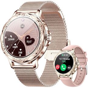 wonlex Smart Watches for Women, Bluetooth 5.2 Sleep Tracker with Heart Rate DIY Background, IP67 Waterproof Health Smartwatches for Android and iPhone Compatible