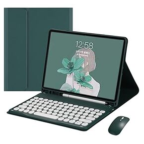 HENGHUI Keyboard Mouse for Galaxy Tab A9+ /Plus 11 inch 2023 Keyboard Case with Mouse Cute Round Key Detachable BT Color Keyboard Cover,Purple