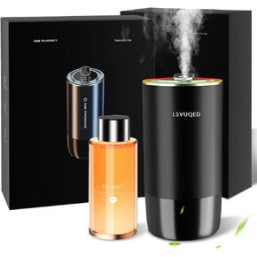 Car Air Freshener,50ML Natural Fragrance,Aromatherapy/humidification Dual Purpose Diffuser,Aroma Diffuser with Ambient Mood Light,Essential Oils Atomizer. (Cologne)
