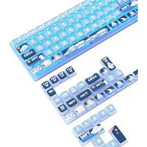 120 Key PBT Pudding Keycap Set ASA Profile with Transluscent PC Layer Dye-Sub Jungle Theme for 61/68/84/98/100/104Key TKL Cherry MX Gateron Kailh Cross Type Switch ANSI Mechanical Keyboard DIY(Green)