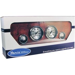 مجموعة Faria Beede KTF0182 Spun Silver Outboard 4 قياسات - عداد السرعة/مقياس سرعة الدوران/مستوى الوقود/الفولتميتر in Kuwait