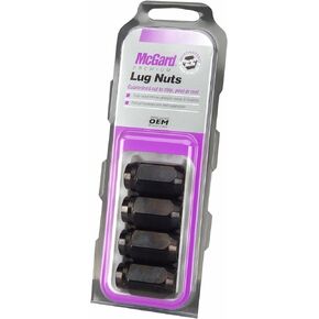 McGard 64031 Black (M12 x 1.5 Thread Size) Cone Seat Style Lug Nut, (Set of 4), 4 Lug Nuts