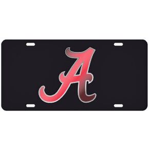 Alabama Crimson Tide Black Laser Cut License Plate