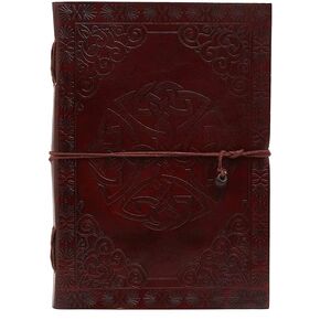 NAQSH Handmade Unlined Leather Journal - Vintage Writing Journal For Men And Women, Gift For Him Her, Travel Diary With Blank Pages, Large Notebook, 180 Pages (Size 5x7 Mandala)