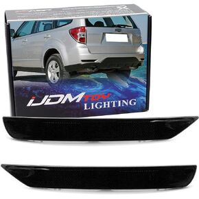 iJDMTOY Red Lens Rear Bumper Reflector Lenses Compatible With 2009-2018 Subaru Forester, OE-Spec LH RH Assembly