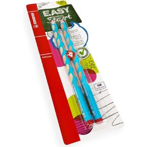 STABILO Easygraph Handwriting Pencils - HB - Right Handed - Light Blue Barrel - Pack of 2