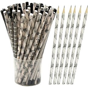 24PCS Music Pencils Musical Notes Pencil Piano Wooden Pencils Stripe HB Pencils with Musical Instruments Patterns for School Teachers Artists Supplies…