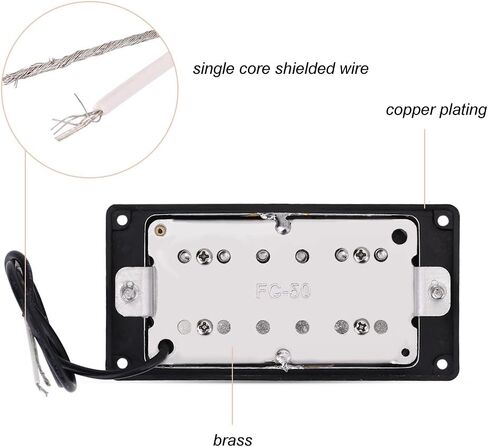 Guitar Humbucker Pickups Set, Guitar Parts Replacement Set, Bridge Neck Chrome Humbucker Pickup Set with Mounting Screws for LP Guitars in Kuwait