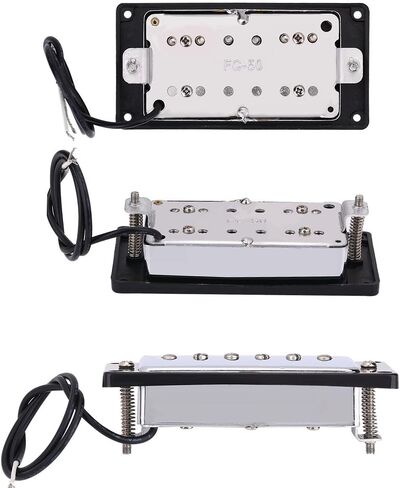 Guitar Humbucker Pickups Set, Guitar Parts Replacement Set, Bridge Neck Chrome Humbucker Pickup Set with Mounting Screws for LP Guitars in Kuwait