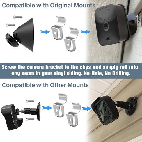 Antimbee Vinyl Siding Clips,10 Pack Vinyl Siding Hanger,Upgrade No-Hole Outdoor Camera Mount for Blink, Arlo, Ring, No-Damage, No Drilling, Weatherproof-304 Stainless Steel Home Siding Hooks in Saudi Arabia