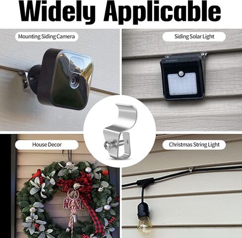 Antimbee Vinyl Siding Clips,10 Pack Vinyl Siding Hanger,Upgrade No-Hole Outdoor Camera Mount for Blink, Arlo, Ring, No-Damage, No Drilling, Weatherproof-304 Stainless Steel Home Siding Hooks in Saudi Arabia