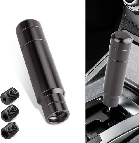 Pack-1 Car Gear Shift Knobs, Aluminum Alloy Gear Shift Lever, Transmission Handle with 3 Threaded Adapters, Automobile Modification Accessories, Universal for Most Cars, Trucks, SUVs (Silver) in Saudi Arabia