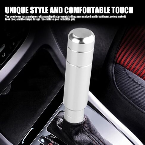 Pack-1 Car Gear Shift Knobs, Aluminum Alloy Gear Shift Lever, Transmission Handle with 3 Threaded Adapters, Automobile Modification Accessories, Universal for Most Cars, Trucks, SUVs (Silver) in Saudi Arabia