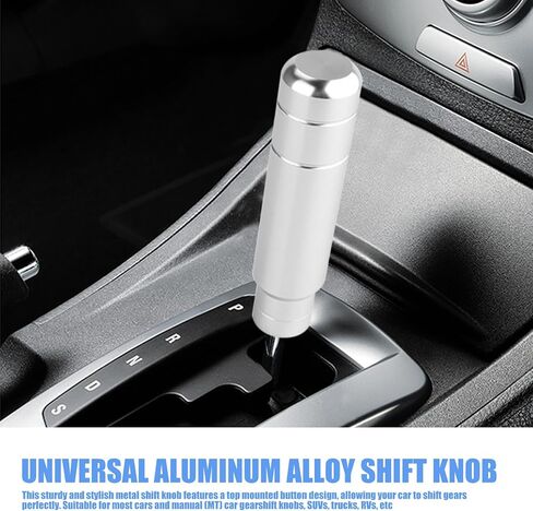 Pack-1 Car Gear Shift Knobs, Aluminum Alloy Gear Shift Lever, Transmission Handle with 3 Threaded Adapters, Automobile Modification Accessories, Universal for Most Cars, Trucks, SUVs (Silver) in Saudi Arabia