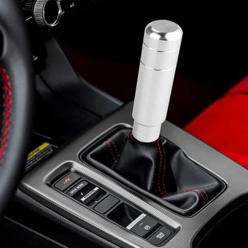 Pack-1 Car Gear Shift Knobs, Aluminum Alloy Gear Shift Lever, Transmission Handle with 3 Threaded Adapters, Automobile Modification Accessories, Universal for Most Cars, Trucks, SUVs (Silver) in Saudi Arabia