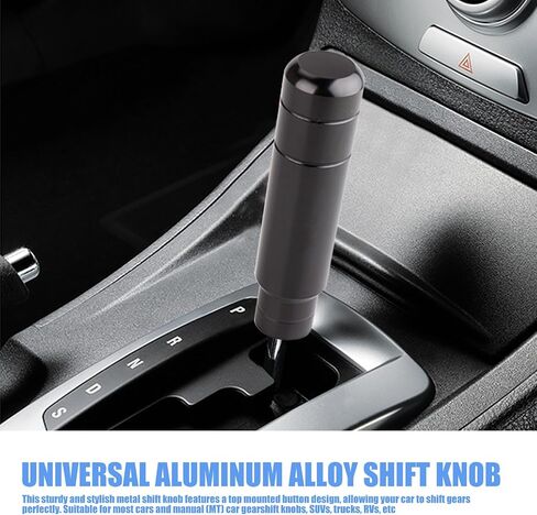 Pack-1 Car Gear Shift Knobs, Aluminum Alloy Gear Shift Lever, Transmission Handle with 3 Threaded Adapters, Automobile Modification Accessories, Universal for Most Cars, Trucks, SUVs (Silver) in Saudi Arabia