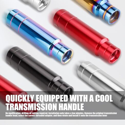Pack-1 Car Gear Shift Knobs, Aluminum Alloy Gear Shift Lever, Transmission Handle with 3 Threaded Adapters, Automobile Modification Accessories, Universal for Most Cars, Trucks, SUVs (Silver) in Saudi Arabia