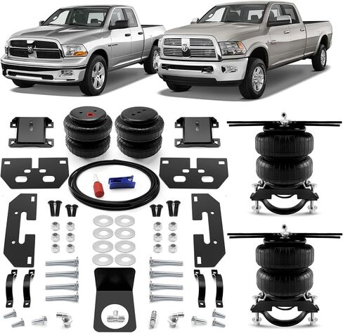 مجموعة تعليق أكياس الهواء الزنبركية VIGOR متوافقة مع 2003-2013 دودج رام 2500 و3500 2WD و4WD بيك اب مجموعة نوابض مساعدة الهواء الخلفية، تصل إلى 5000 رطل من سعة تسوية الحمل in Saudi Arabia