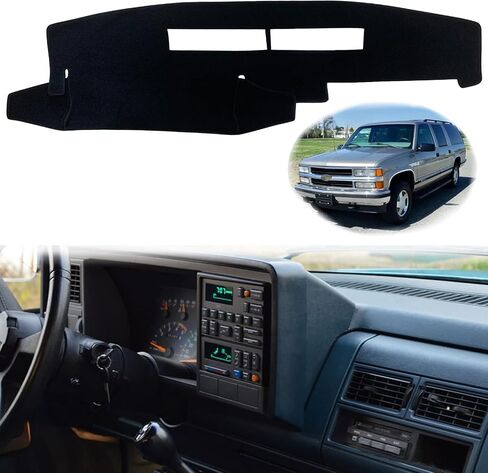 Dashboard Dash Board Cover Mat Pad Carpet Non-Slip Custom Compatible with Chevy Chevrolet/GMC Sierra C1500 C2500 C3500 K1500 K2500 K3500 Pickup Truck Yukon/Chevy Blazer Suburban (Black Trim) in Saudi Arabia