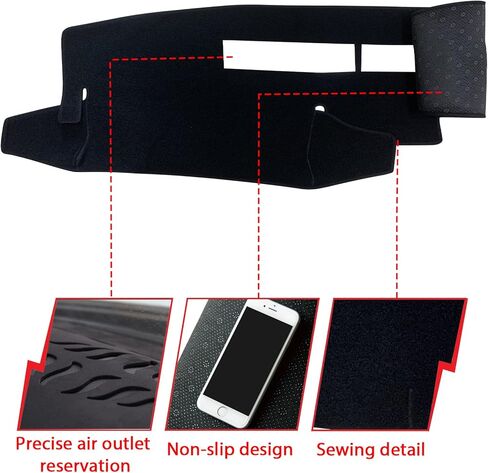 Dashboard Dash Board Cover Mat Pad Carpet Non-Slip Custom Compatible with Chevy Chevrolet/GMC Sierra C1500 C2500 C3500 K1500 K2500 K3500 Pickup Truck Yukon/Chevy Blazer Suburban (Black Trim) in Saudi Arabia