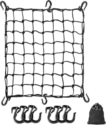Heavy Duty Motorbike Bungee Cargo Net with 10 Hooks for Large Capacity Motorcycle Cargo Securing - Stretchable Elastic Bike Load Cargo Net for Travel Luggage Rack (Net Size: 15.6inX15.6in) 2PCS in Saudi Arabia