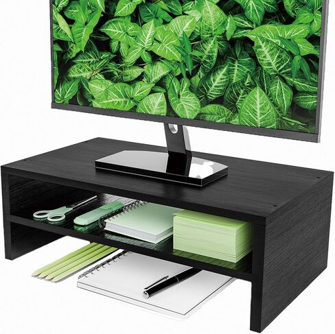 Monitor Stand Riser, 2-Tier Wood Office Desk Storage Organizer for Laptop, Computer in Kuwait