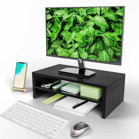 Monitor Stand Riser, 2-Tier Wood Office Desk Storage Organizer for Laptop, Computer in Kuwait