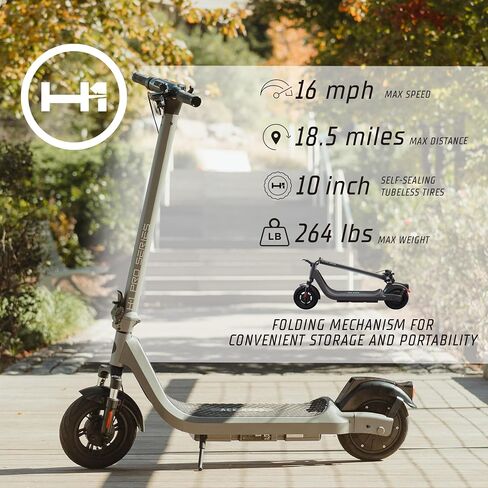 سكوتر كهربائي قابل للطي من سلسلة H-1 Pro Ace R350 مع محرك بدون فرش بقدرة 350 وات، وسرعة قصوى تبلغ 15.5 ميلاً في الساعة، وإطارات بدون أنبوب ذاتية الغلق مقاس 10 بوصات، ونطاق يبلغ 18.5 ميلًا in Kuwait