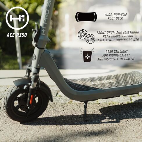 سكوتر كهربائي قابل للطي من سلسلة H-1 Pro Ace R350 مع محرك بدون فرش بقدرة 350 وات، وسرعة قصوى تبلغ 15.5 ميلاً في الساعة، وإطارات بدون أنبوب ذاتية الغلق مقاس 10 بوصات، ونطاق يبلغ 18.5 ميلًا in Kuwait