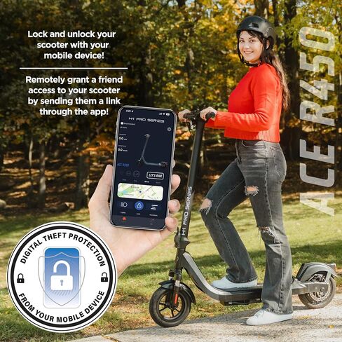 سكوتر كهربائي قابل للطي من سلسلة H-1 Pro Ace R350 مع محرك بدون فرش بقدرة 350 وات، وسرعة قصوى تبلغ 15.5 ميلاً في الساعة، وإطارات بدون أنبوب ذاتية الغلق مقاس 10 بوصات، ونطاق يبلغ 18.5 ميلًا in Kuwait